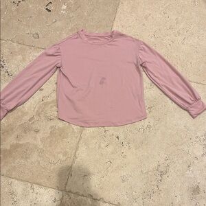 Copper Key Pink Fitted Crop Long Sleeve Sweatshirt